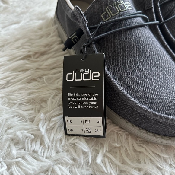 Hey Dude Mens Wally Oceano Gray Loafers New In Box Size 8 - Picture 3 of 7